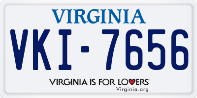 VA license plate VKI7656