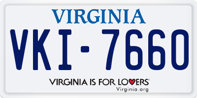 VA license plate VKI7660