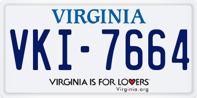 VA license plate VKI7664