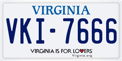 VA license plate VKI7666