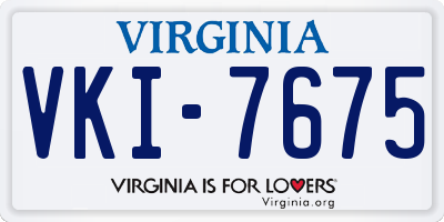 VA license plate VKI7675