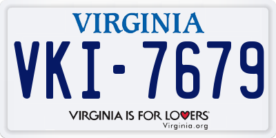 VA license plate VKI7679
