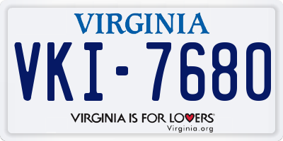 VA license plate VKI7680