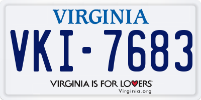 VA license plate VKI7683