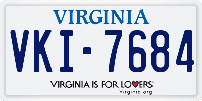 VA license plate VKI7684