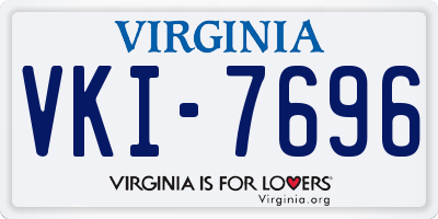 VA license plate VKI7696