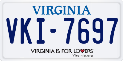 VA license plate VKI7697
