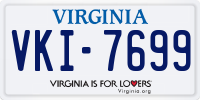 VA license plate VKI7699