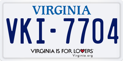 VA license plate VKI7704
