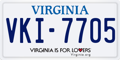 VA license plate VKI7705