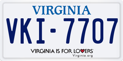VA license plate VKI7707
