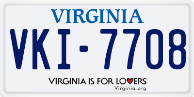 VA license plate VKI7708