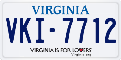 VA license plate VKI7712