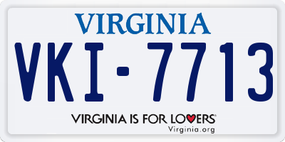 VA license plate VKI7713