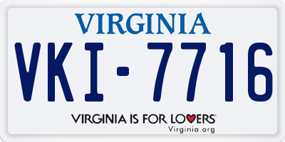 VA license plate VKI7716
