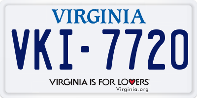 VA license plate VKI7720