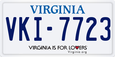 VA license plate VKI7723