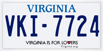 VA license plate VKI7724