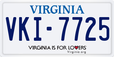 VA license plate VKI7725
