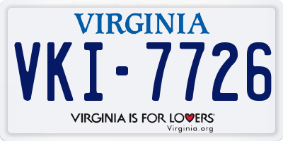 VA license plate VKI7726