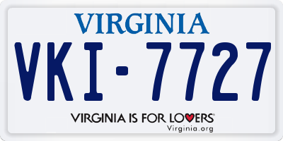 VA license plate VKI7727