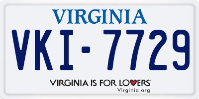 VA license plate VKI7729