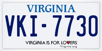 VA license plate VKI7730