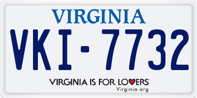 VA license plate VKI7732