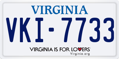 VA license plate VKI7733