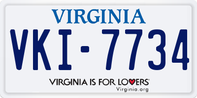 VA license plate VKI7734