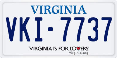 VA license plate VKI7737