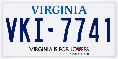VA license plate VKI7741