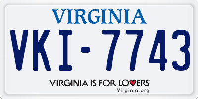 VA license plate VKI7743