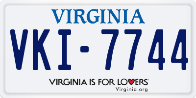 VA license plate VKI7744