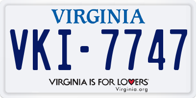 VA license plate VKI7747