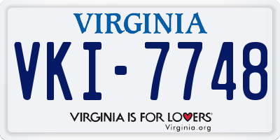 VA license plate VKI7748