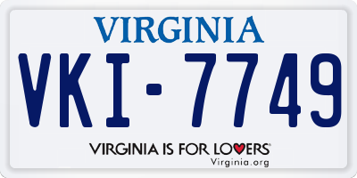 VA license plate VKI7749