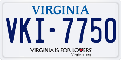 VA license plate VKI7750