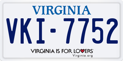 VA license plate VKI7752