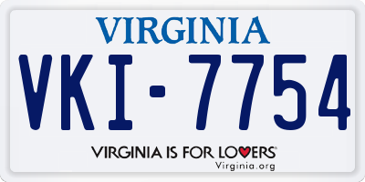 VA license plate VKI7754