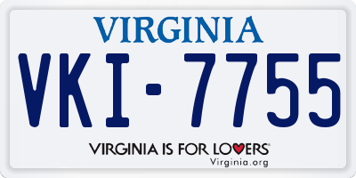 VA license plate VKI7755