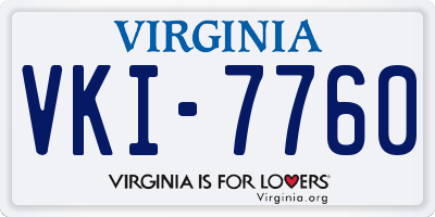 VA license plate VKI7760