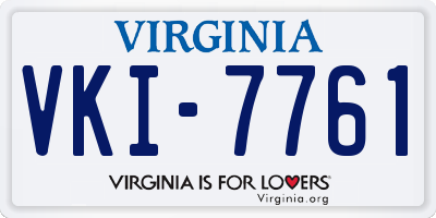 VA license plate VKI7761