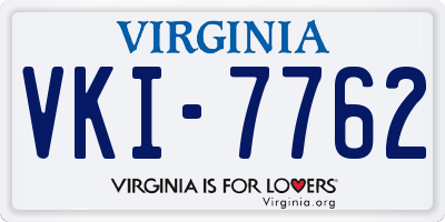 VA license plate VKI7762
