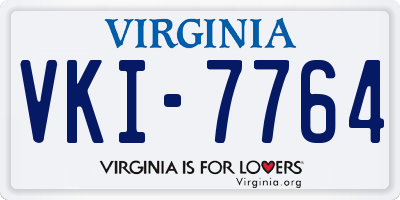VA license plate VKI7764