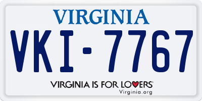 VA license plate VKI7767