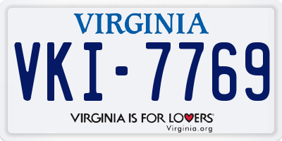 VA license plate VKI7769