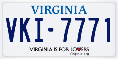 VA license plate VKI7771