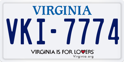 VA license plate VKI7774