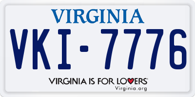VA license plate VKI7776